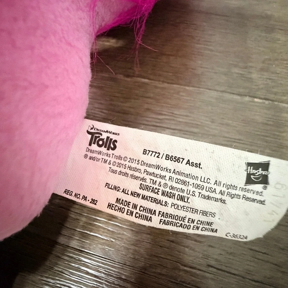 Dreamworks Trolls Poppy Plush Toy Pink Flowers‎ Hair Kids 2015